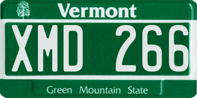 VT license plate XMD266