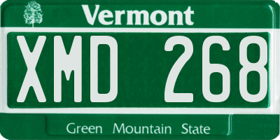 VT license plate XMD268