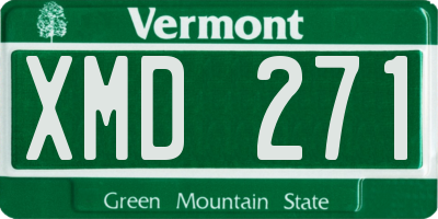 VT license plate XMD271