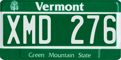VT license plate XMD276