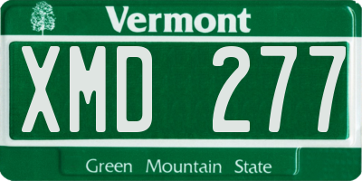 VT license plate XMD277