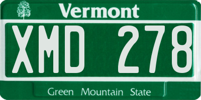 VT license plate XMD278
