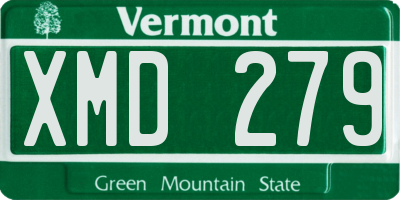 VT license plate XMD279
