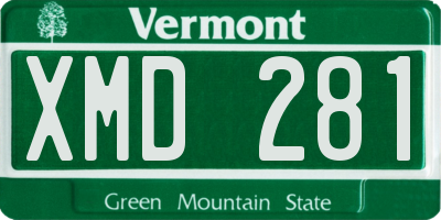 VT license plate XMD281