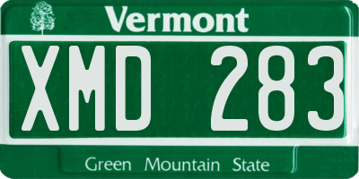 VT license plate XMD283