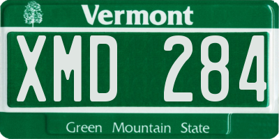 VT license plate XMD284