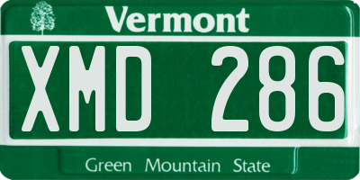 VT license plate XMD286