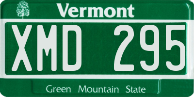 VT license plate XMD295