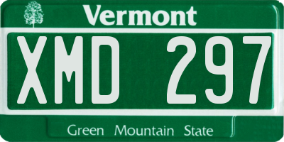 VT license plate XMD297