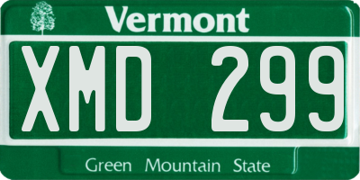VT license plate XMD299