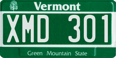 VT license plate XMD301