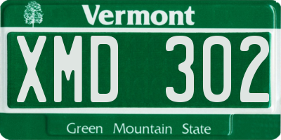 VT license plate XMD302