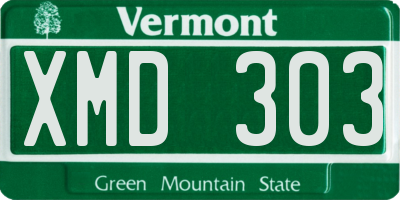 VT license plate XMD303