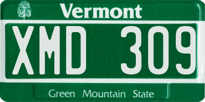 VT license plate XMD309