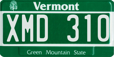 VT license plate XMD310