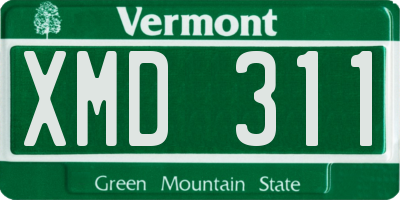VT license plate XMD311