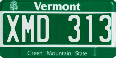 VT license plate XMD313