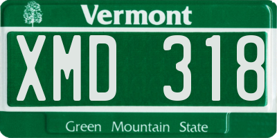 VT license plate XMD318