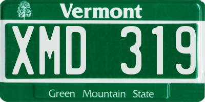 VT license plate XMD319