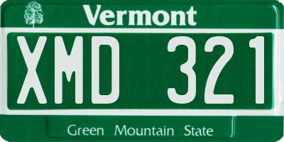 VT license plate XMD321
