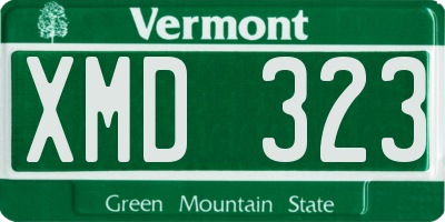 VT license plate XMD323