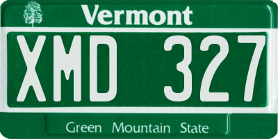 VT license plate XMD327