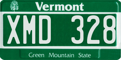 VT license plate XMD328