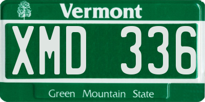VT license plate XMD336