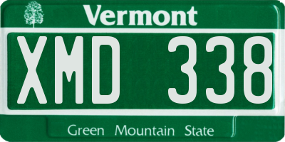 VT license plate XMD338