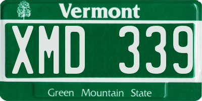 VT license plate XMD339