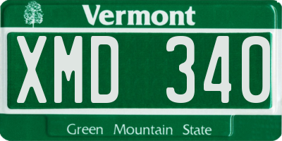 VT license plate XMD340