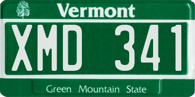 VT license plate XMD341
