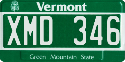 VT license plate XMD346