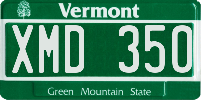 VT license plate XMD350