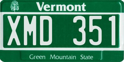 VT license plate XMD351