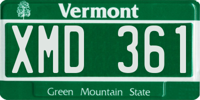 VT license plate XMD361