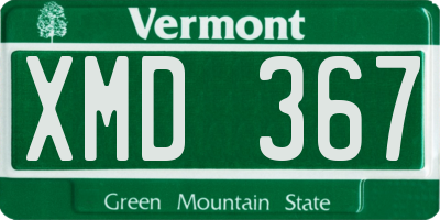 VT license plate XMD367
