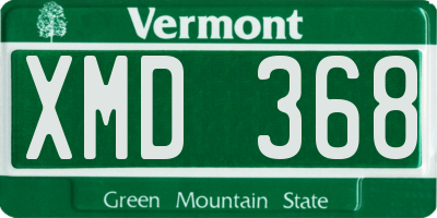 VT license plate XMD368