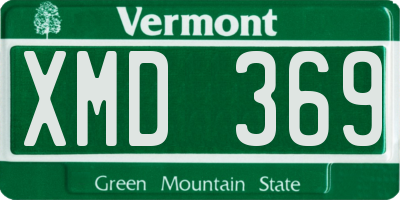 VT license plate XMD369