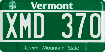 VT license plate XMD370