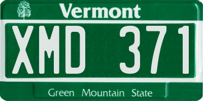VT license plate XMD371