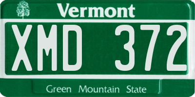 VT license plate XMD372