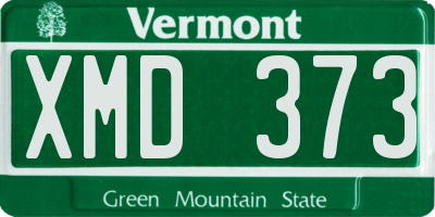 VT license plate XMD373