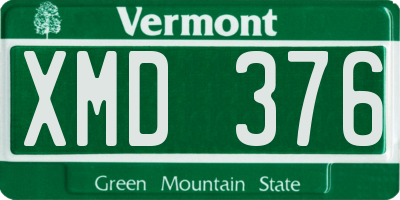 VT license plate XMD376
