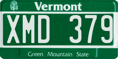 VT license plate XMD379