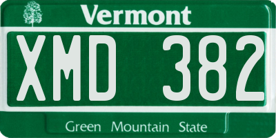 VT license plate XMD382