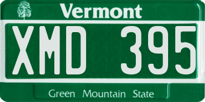 VT license plate XMD395
