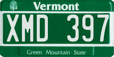 VT license plate XMD397