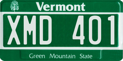 VT license plate XMD401