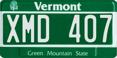 VT license plate XMD407